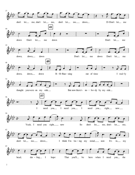 Dont Let Me Down Baritone Sax Page 2