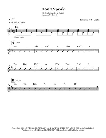 Dont Speak Lead Sheet Performed By No Doubt Page 2