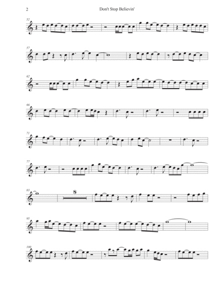 Dont Stop Believin Easy Key Of C Soprano Sax Page 2