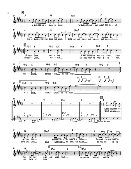 Dont Stop Believin Journey Lead Sheet Key Of B Page 2