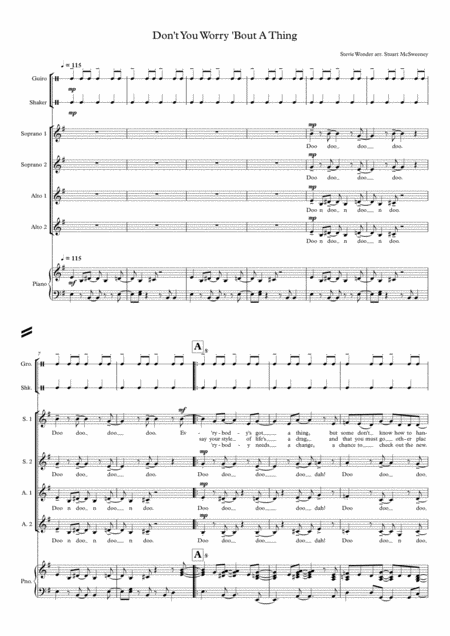 Dont You Worry Bout A Thing Ssaa Piano Page 2