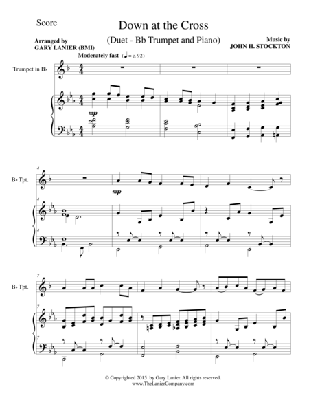 Down At The Cross Duet Bb Trumpet And Piano Score And Parts Page 2