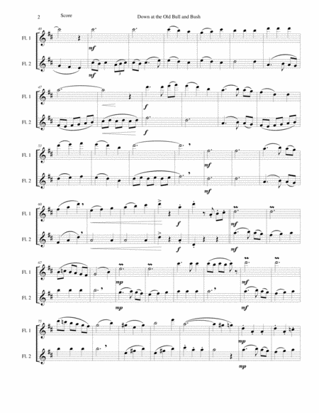 Down At The Old Bull And Bush Under The Anheuser Bush Arranged For 2 Flutes Page 2