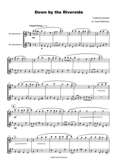 Down By The Riverside Gospel Hymn For Alto Saxophone Duet Page 2