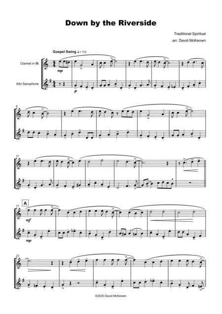 Down By The Riverside Gospel Hymn For Clarinet And Alto Saxophone Duet Page 2