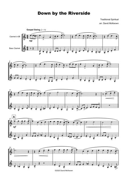 Down By The Riverside Gospel Hymn For Clarinet And Bass Clarinet Duet Page 2