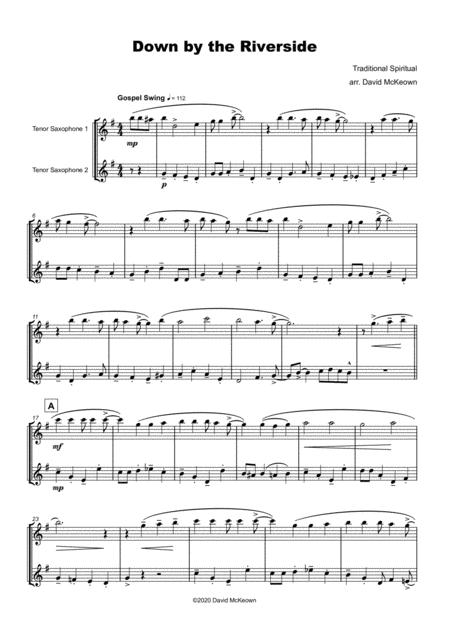 Down By The Riverside Gospel Hymn For Tenor Saxophone Duet Page 2