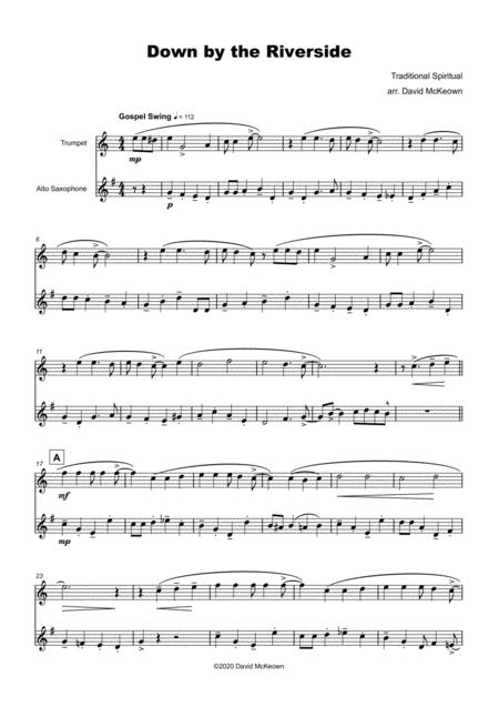 Down By The Riverside Gospel Hymn For Trumpet And Alto Saxophone Duet Page 2