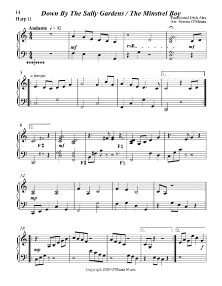 Down By The Sally Gardens The Minstrel Boy Medley Harp Ii Page 2