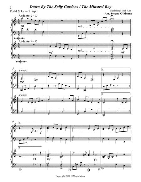 Down By The Sally Gardens The Minstrel Boy Medley Score Parts Page 2