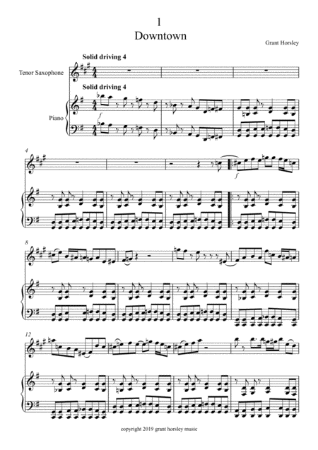 Downtown For Tenor Sax And Piano Available For Alto Page 2