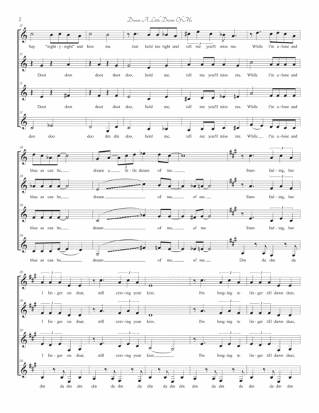 Dream A Little Dream Of Me For Ssaa A Cappella Quartet Page 2