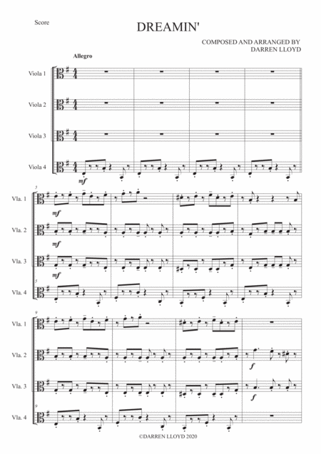 Dreamin Viola Quartet Page 2