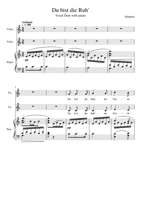 Du Bist Die Ruh Duet Version Page 2