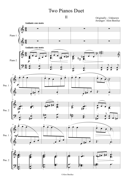 Duet For Two Pianos Chapter Ii In A Minor Page 2