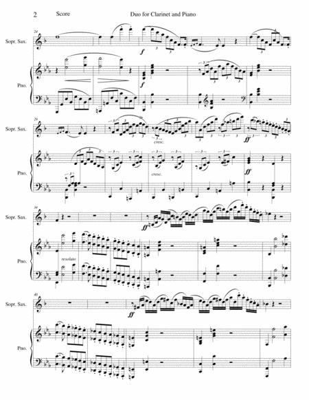 Duo For Clarinet And Piano Opus 15 Page 2