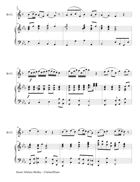 Easter Alleluia Medley Duet Bb Clarinet Piano Score And Clarinet Part Page 2