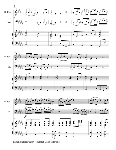 Easter Alleluia Medley Trio Bb Trumpet Cello Piano Score And Parts Page 2