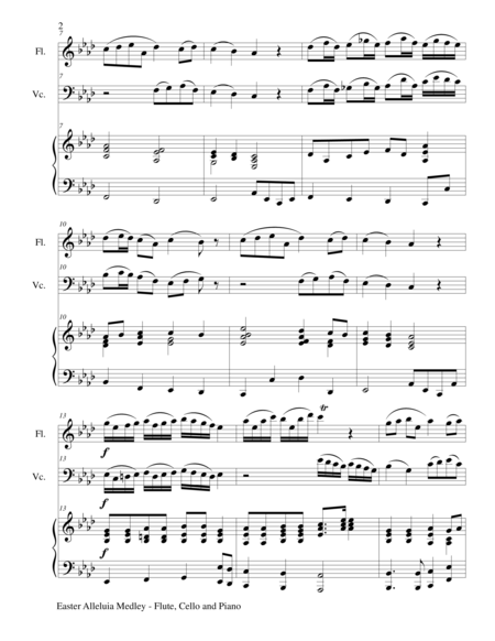 Easter Alleluia Medley Trio Flute Cello Piano Score And Parts Page 2