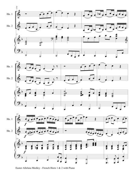 Easter Alleluia Medley Trio French Horn 1 2 With Piano Score And Parts Page 2