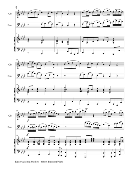 Easter Alleluia Medley Trio Oboe Bassoon Piano Score And Parts Page 2