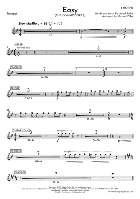 Easy The Commodores 3 Horns Page 2
