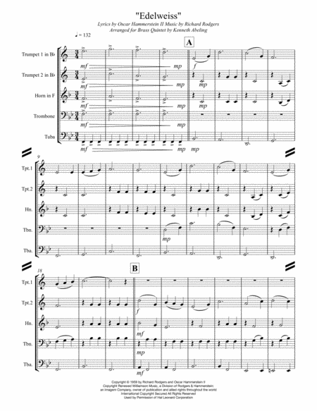 Edelweiss For Brass Quintet Page 2