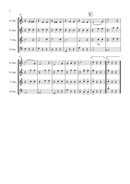 Edelweiss From The Sound Of Music For Recorder Quartet Page 2