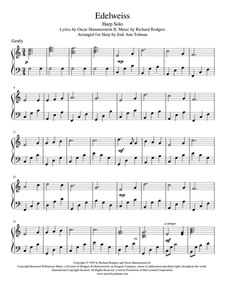 Edelweiss Harp Solo Page 2