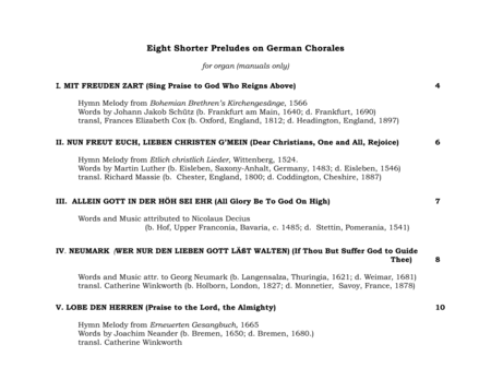 Eight Shorter Preludes On German Chorales For Manuals Only Page 2