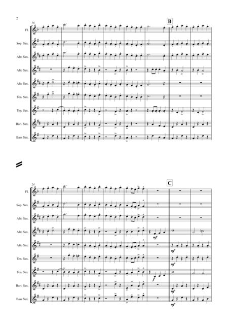 Ein Prosit German Folk Song Oktoberfest Saxophone Quintet Page 2