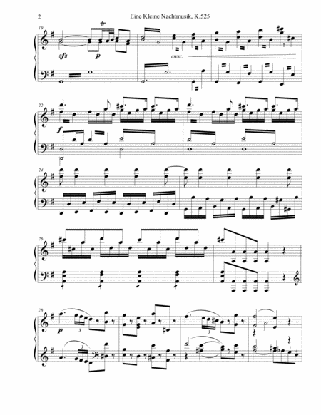 Eine Kleine Nachtmusic Piano Reduction Page 2