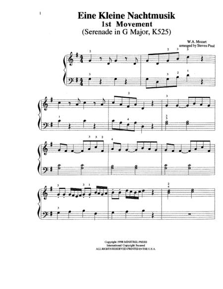 Eine Kleine Nachtmusik Easy Favorite Piano Solo Page 2