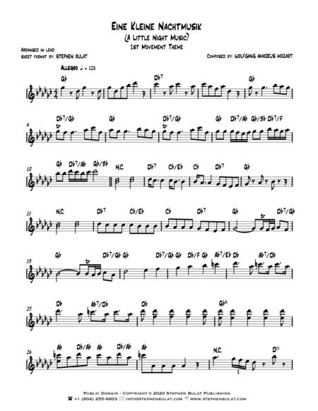 Eine Kleine Nachtmusik Mozart Lead Sheet Key Of Db Page 2