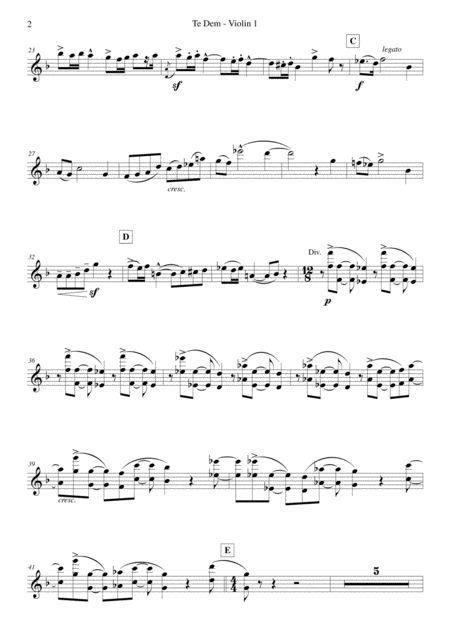 Elgar Te Deum Reduced Orchestration Violin 1 Page 2