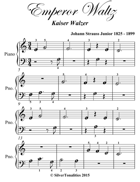 Emperor Waltz Beginner Piano Sheet Music Page 2