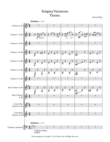 Enigma Variations For Clarinet Choir Score Page 2