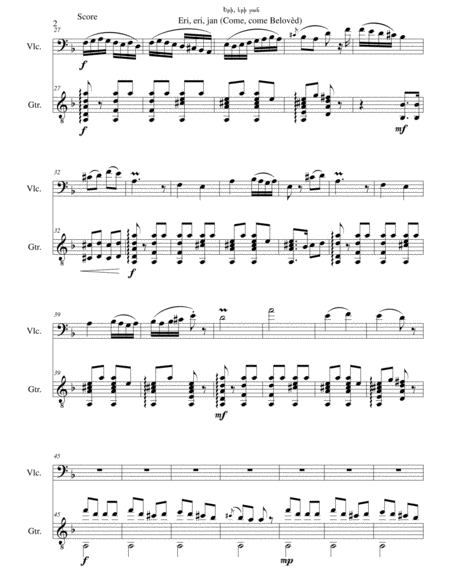 Eri Eri Jan Come Come Belovd For Cello And Guitar Page 2