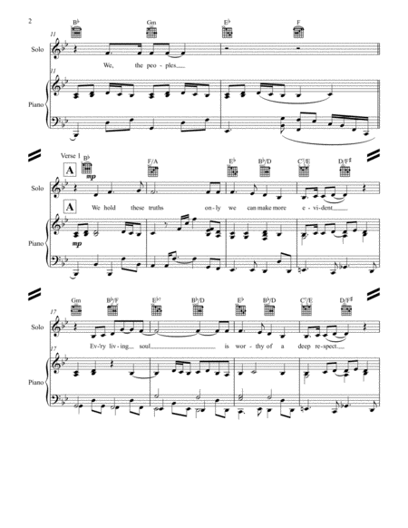 Every Man Woman And Child Piano Vocal Solo Simplified Bb Major Page 2