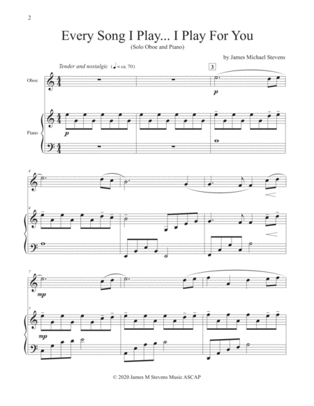Every Song I Play I Play For You Oboe Piano Page 2
