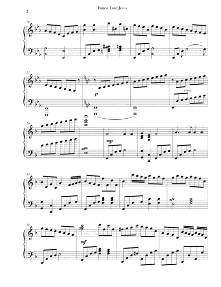 Fairest Lord Jesus Advanced Piano Page 2