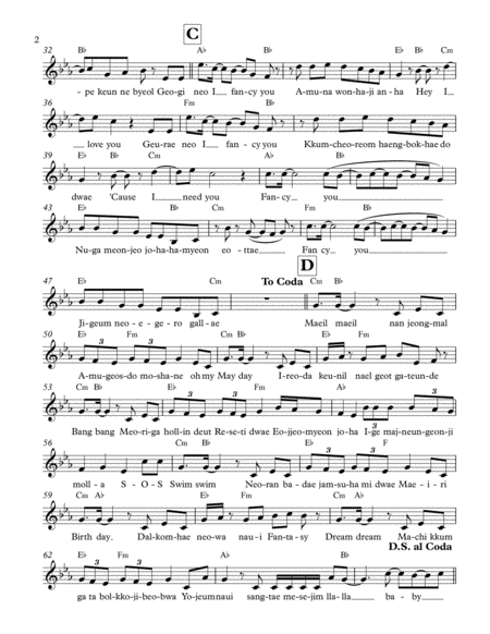 Fancy Twice Lead Sheet Page 2