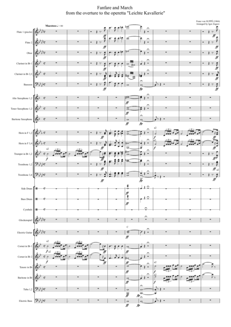 Fanfare And March From The Overture To The Operetta Leichte Kavallerie Page 2