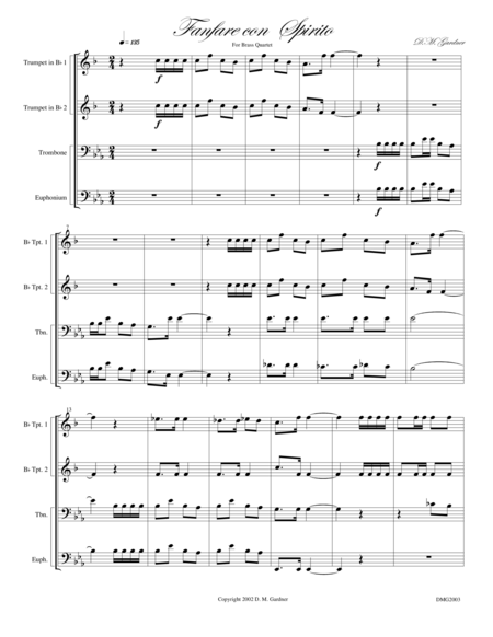 Fanfare Con Spirito For Brass Quartet 2 Bb Trpts Trombone Euphonium Page 2