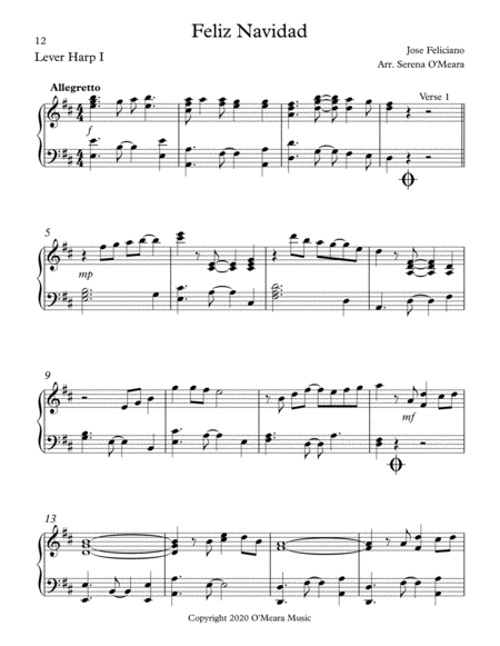 Feliz Navidad For Lever Harp I Page 2