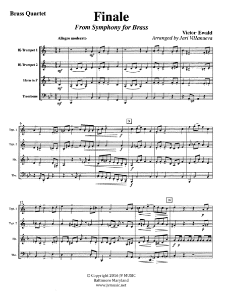 Finale From Symphony For Brass By Ewald Arranged For Brass Quartet Page 2