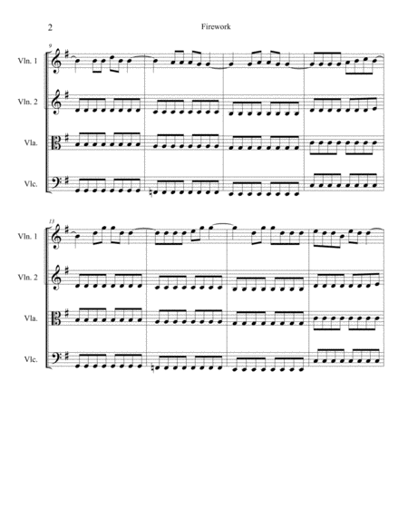 Firework For String Quartet Easy Page 2