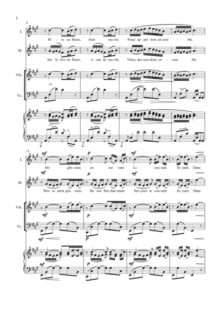 Flower Duet From Lakm Arranged For 2 Voices And Piano Trio Page 2
