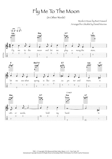 Fly Me To The Moon In Other Words Ukulele Chords Melody Solo Arrangement Page 2