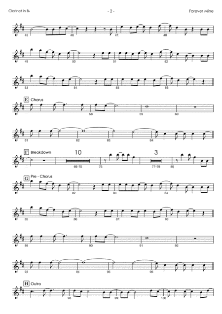 Forever Mine From Teen Titans Go Clarinet Play Along Page 2